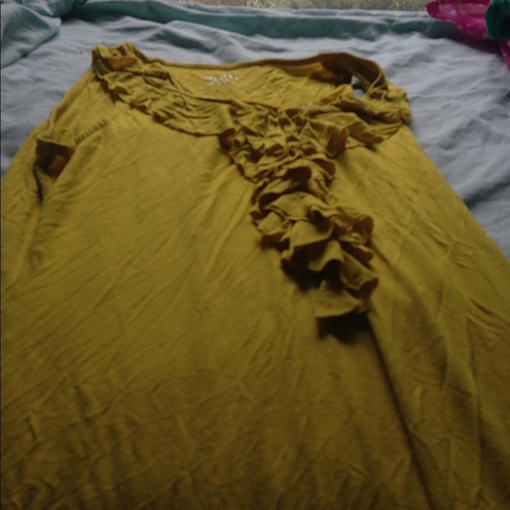 Women's Yellow ruffled shirt/tanktop